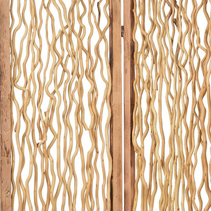 69" Brown Solid Wood Panel Screen Room Divider HomeRoots