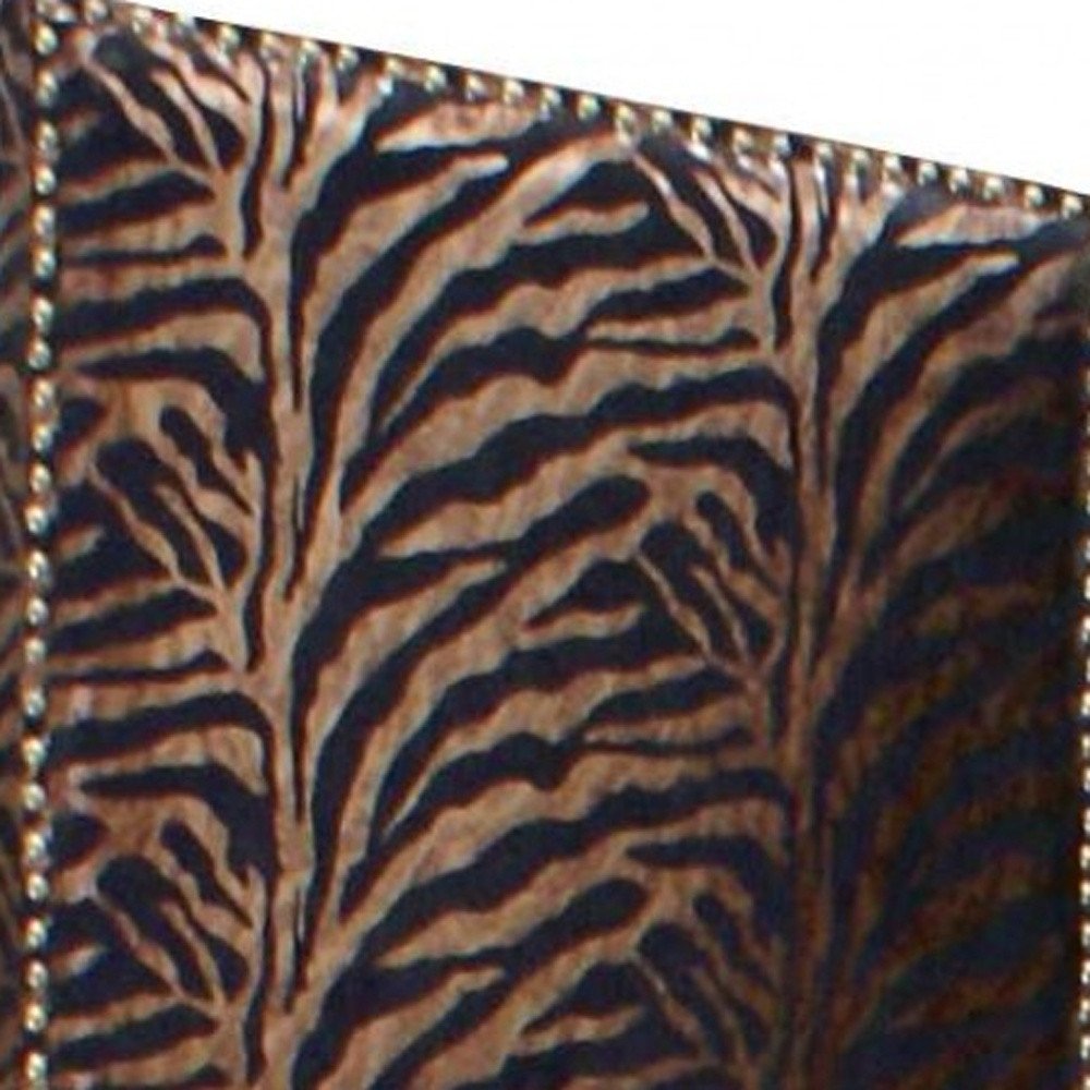 84" Bronze Fabric Folding Four Panel Screen Room Divider HomeRoots