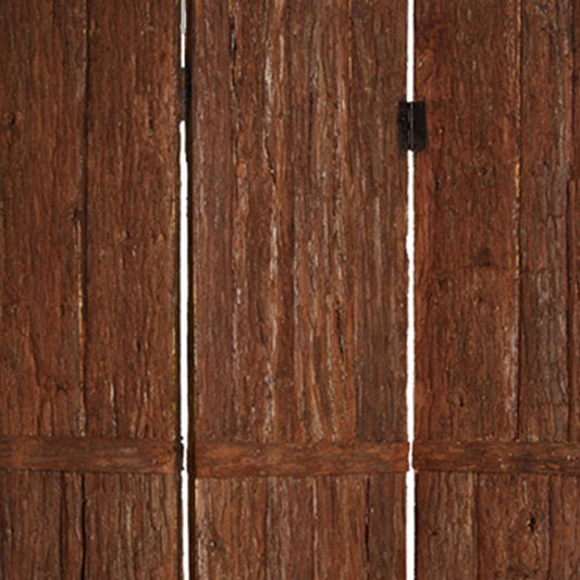 72" Brown Wood Folding Three Panel Screen Room Divider HomeRoots