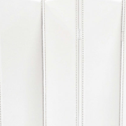 84" White Faux Leather Folding Four Panel Screen Room Divider HomeRoots