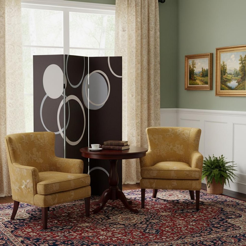 72" Black And White Canvas Folding Three Panel Screen Room Divider HomeRoots