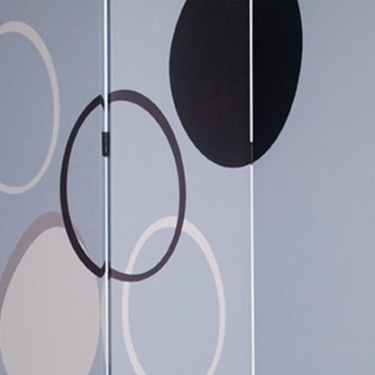72" Black And White Canvas Folding Three Panel Screen Room Divider HomeRoots