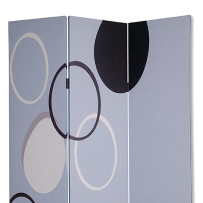 72" Black And White Canvas Folding Three Panel Screen Room Divider HomeRoots