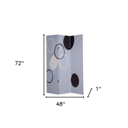 72" Black And White Canvas Folding Three Panel Screen Room Divider HomeRoots