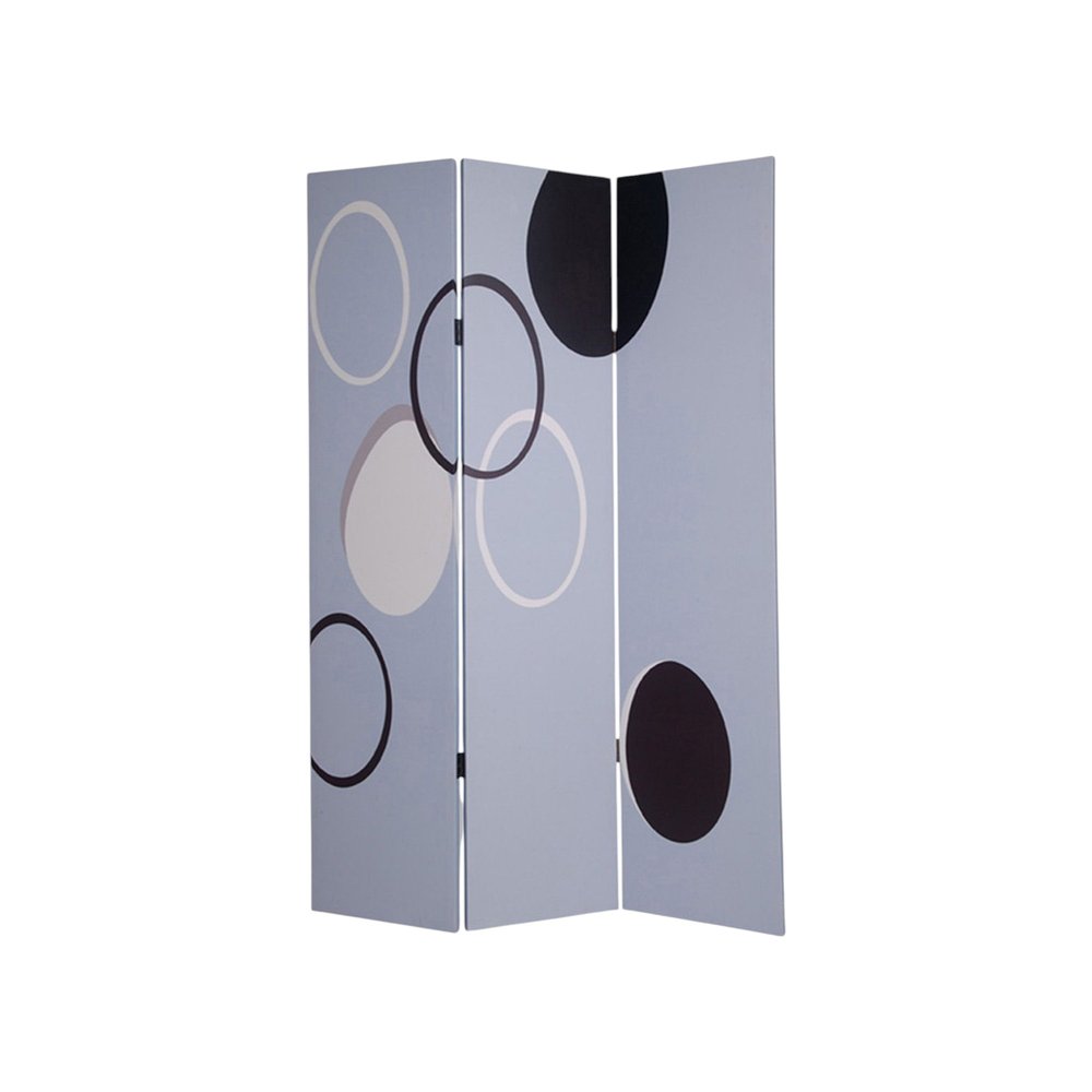 72" Black And White Canvas Folding Three Panel Screen Room Divider HomeRoots