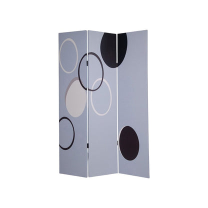 72" Black And White Canvas Folding Three Panel Screen Room Divider HomeRoots