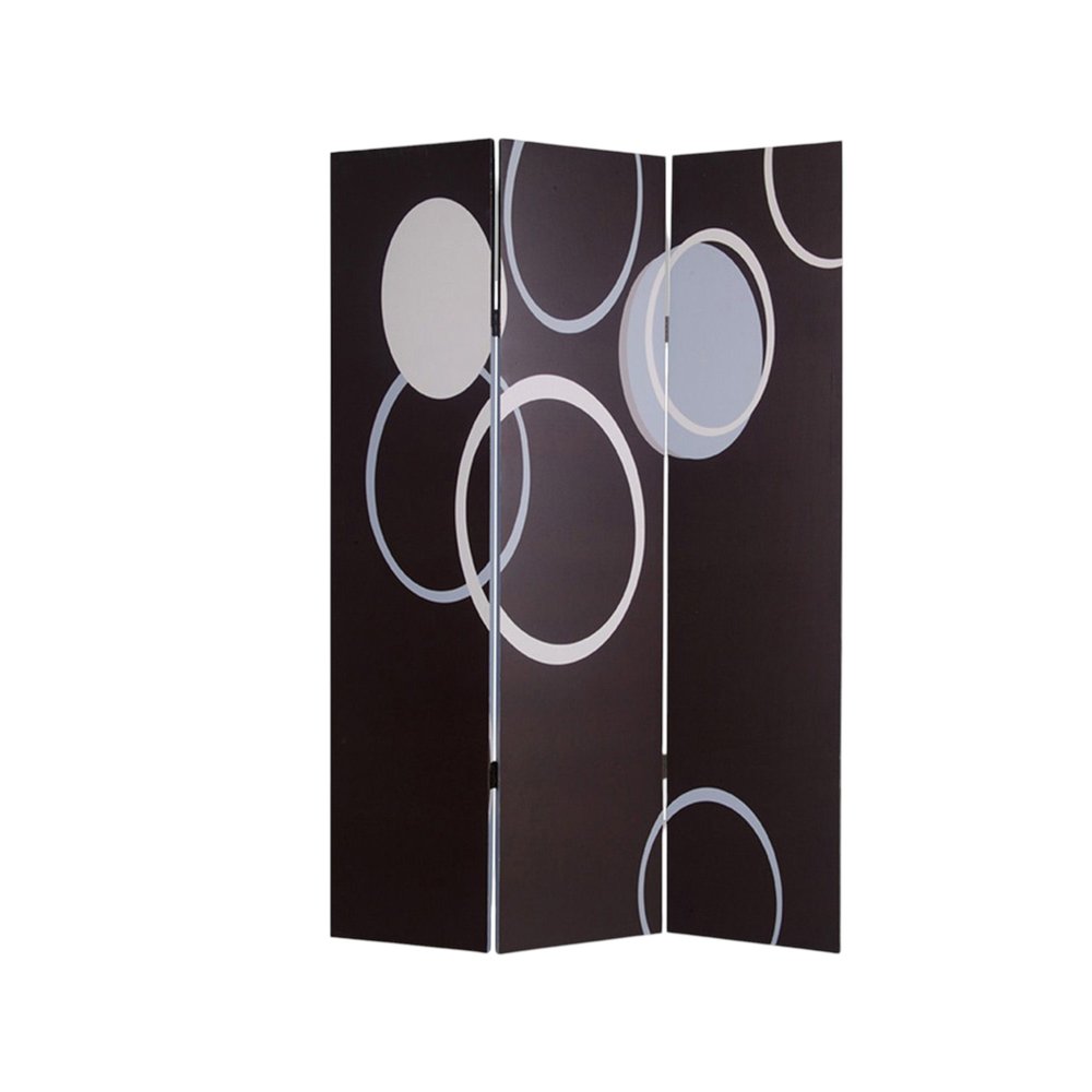 72" Black And White Canvas Folding Three Panel Screen Room Divider HomeRoots