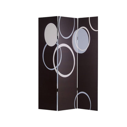 72" Black And White Canvas Folding Three Panel Screen Room Divider HomeRoots