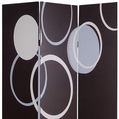 72" Black And White Canvas Folding Three Panel Screen Room Divider HomeRoots