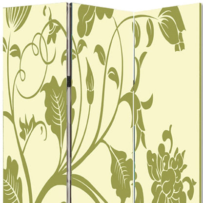 72" Green Canvas Folding Three Panel Screen Room Divider HomeRoots