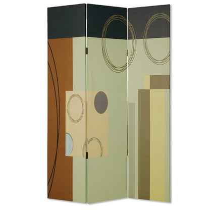 72" Green Canvas Folding Three Panel Screen Room Divider HomeRoots