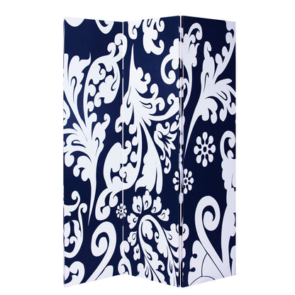 72" Black And White Canvas Folding Three Panel Screen Room Divider HomeRoots
