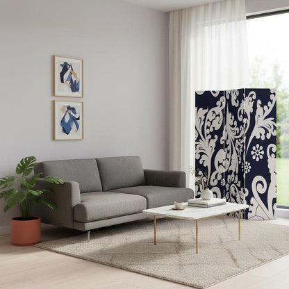 72" Black And White Canvas Folding Three Panel Screen Room Divider HomeRoots