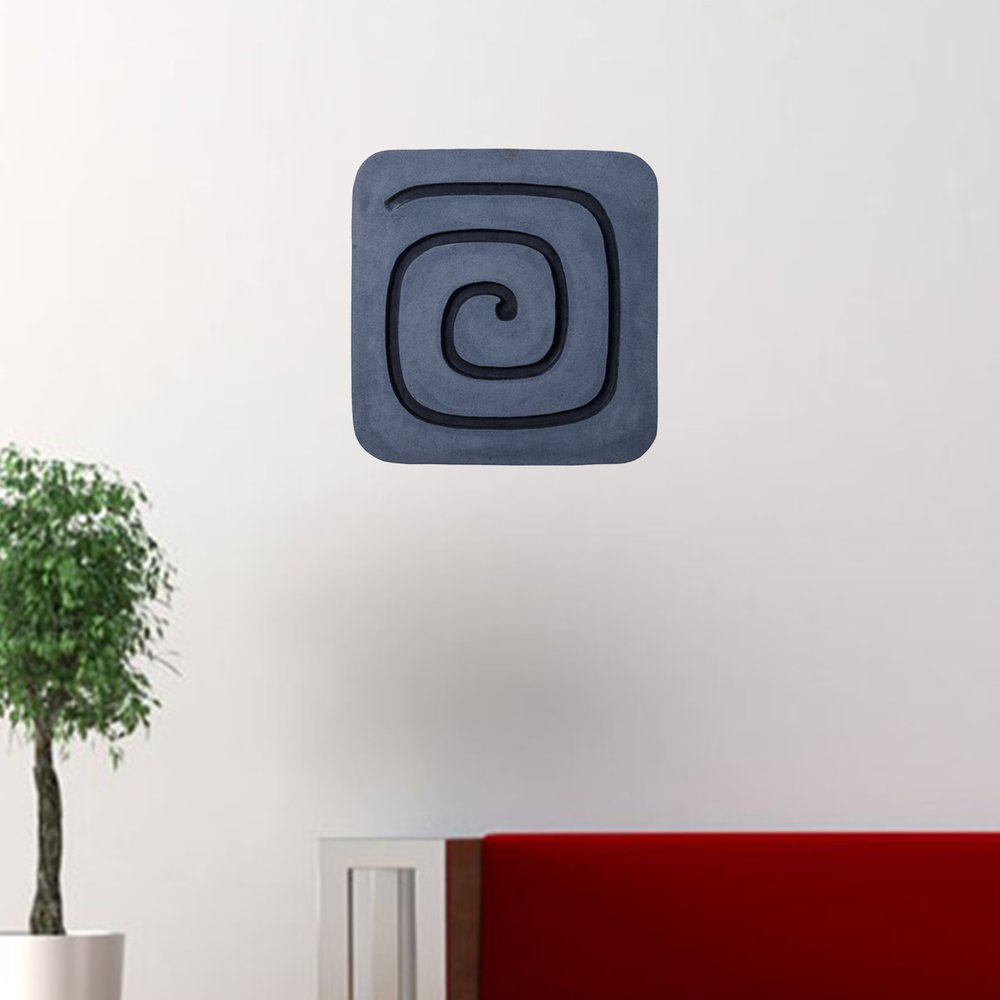19" X 19" Gray and Black Geometric Sandstone Hanging Dimensional Sculpture — view 2
