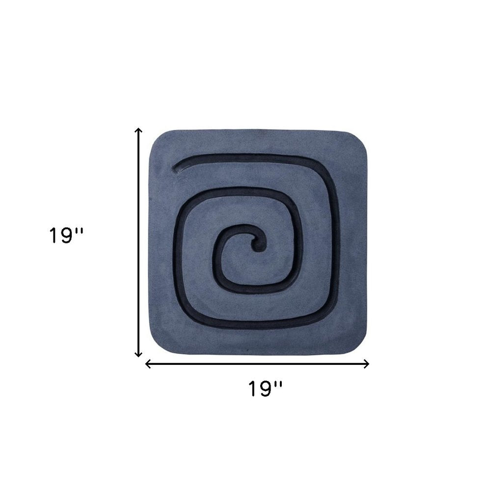 19" X 19" Gray and Black Geometric Sandstone Hanging Dimensional Sculpture — view 3