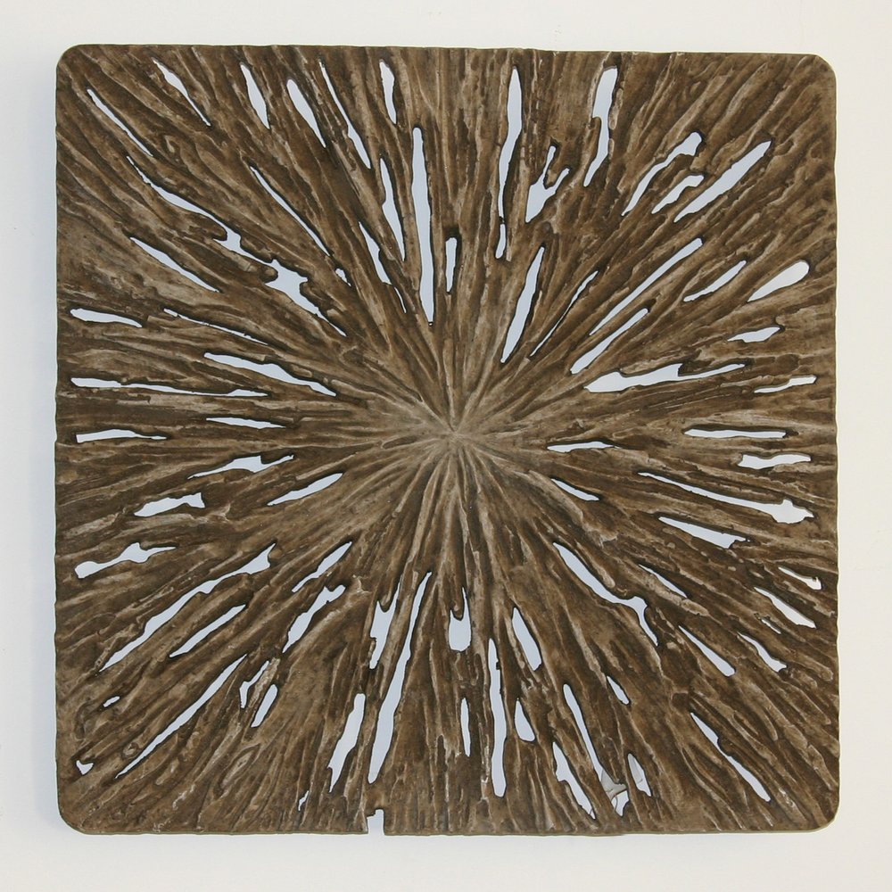 19" X 19" X 2" Brown Square Rotten Wood  Wall Decor — view 2