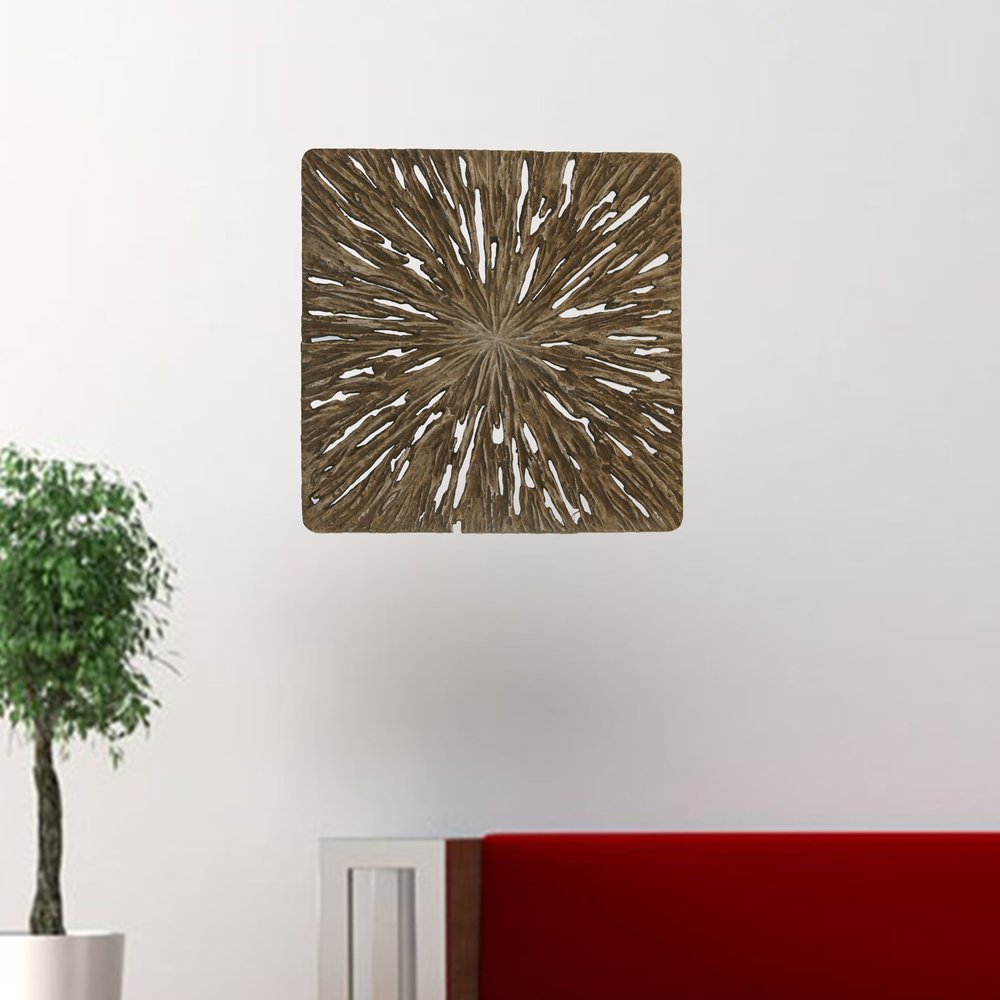 19" X 19" X 2" Brown Square Rotten Wood  Wall Decor — view 3