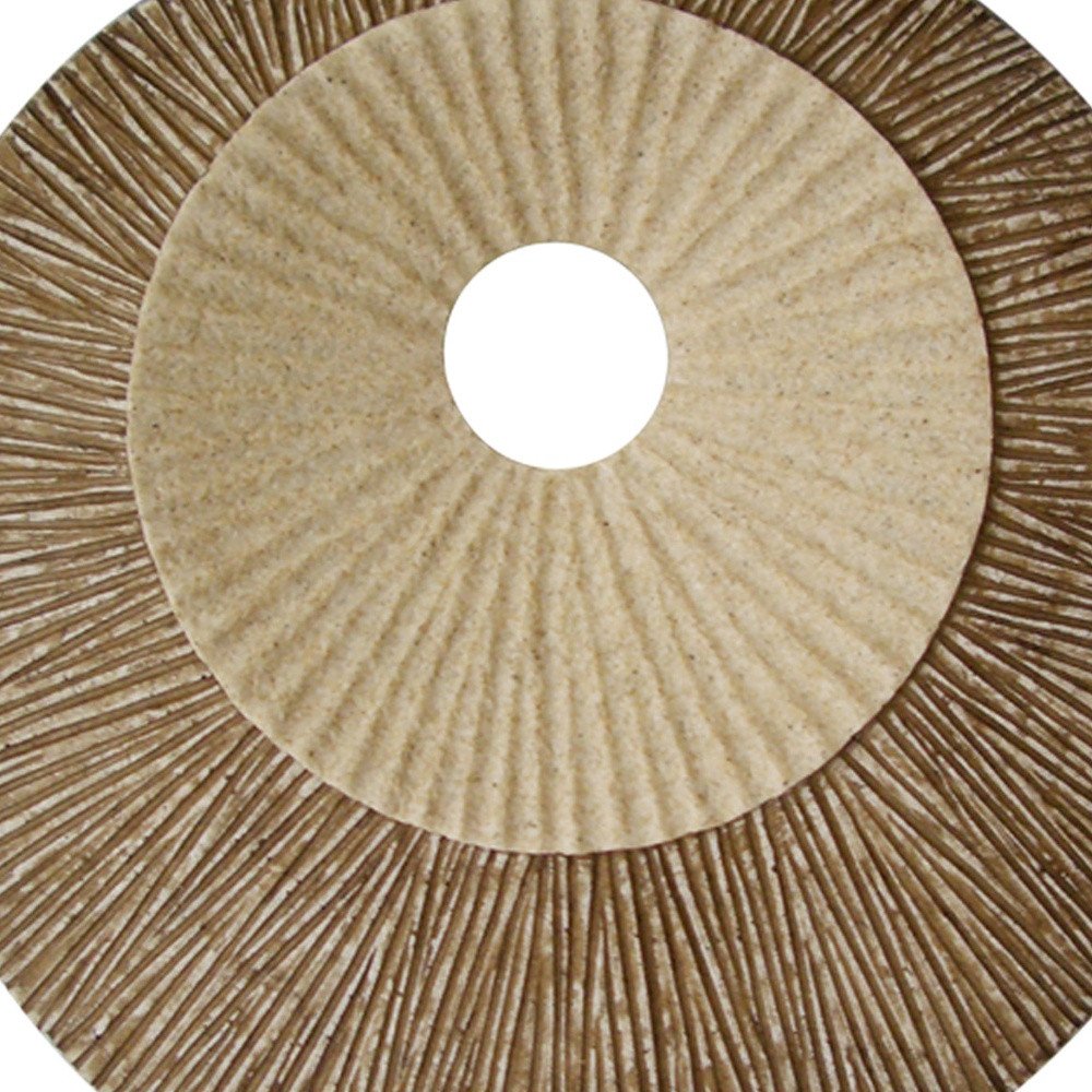 14" X 14" X 2" Brown Round Ribbed  Wall Plaque — view 5