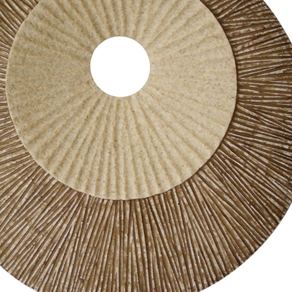 19" X 19" X 2.5" Brown Round Double Layer Ribbed  Wall Plaque — view 5