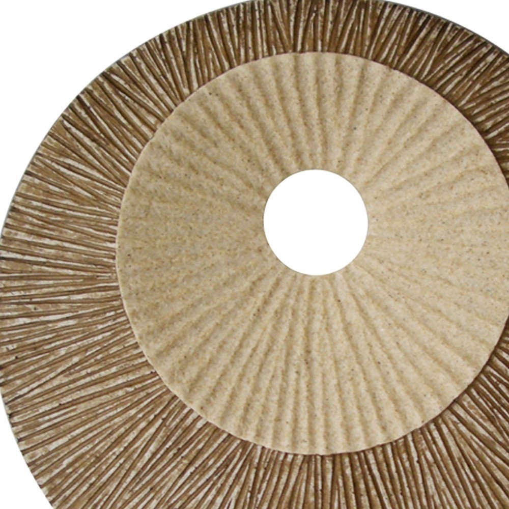 27" X 27"X 3" Brown Round Double Layer Ribbed  Wall Plaque — view 4