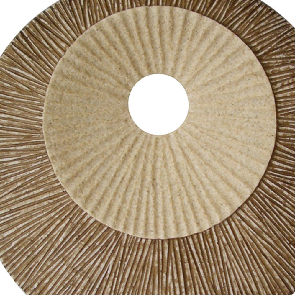 27" X 27"X 3" Brown Round Double Layer Ribbed  Wall Plaque — view 6