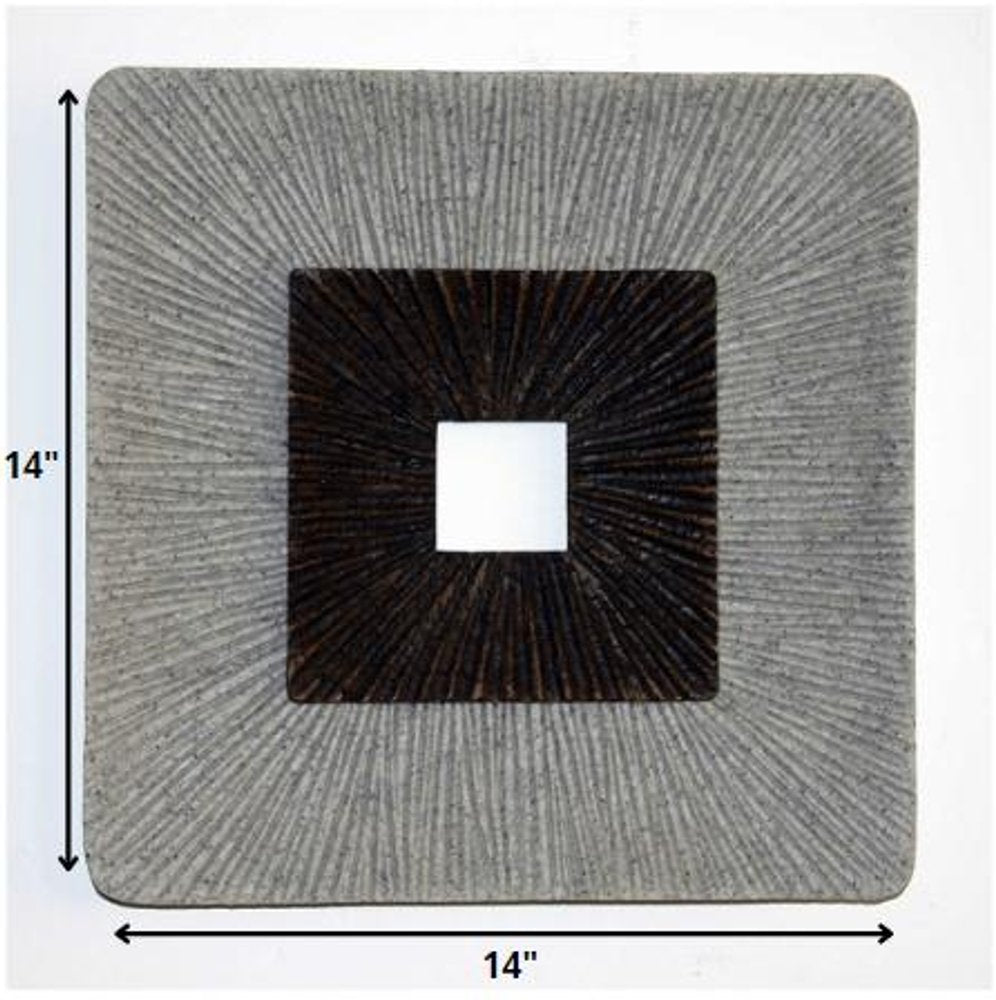 Brown & Gray Square Ribbed Minimalistic Wall Art — view 2