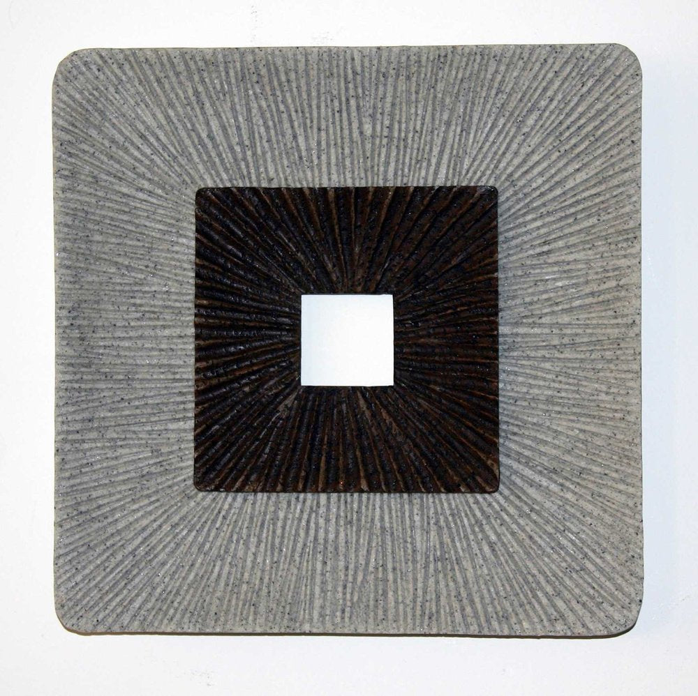 Brown & Gray Square Ribbed Minimalistic Wall Art — view 3