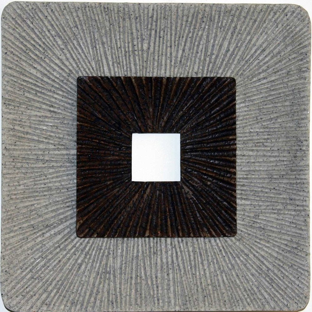 Brown & Gray Square Ribbed Minimalistic Wall Art — view 4