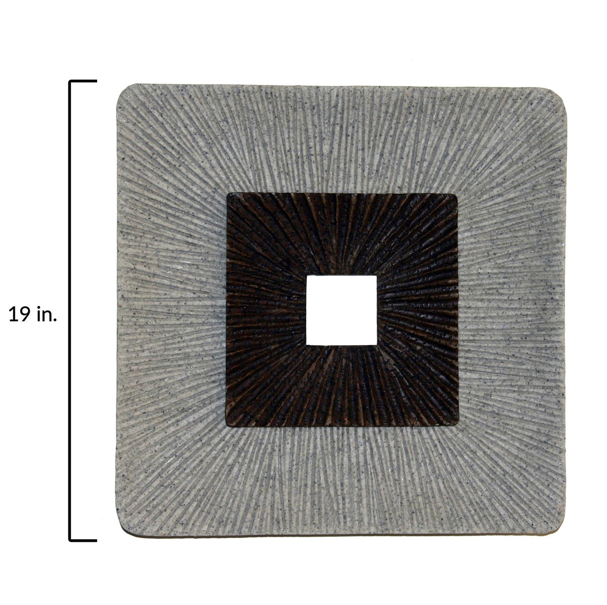 19" X 19" X 2.5" Modern Brown And Gray Ribbed Square Wall Art — view 2