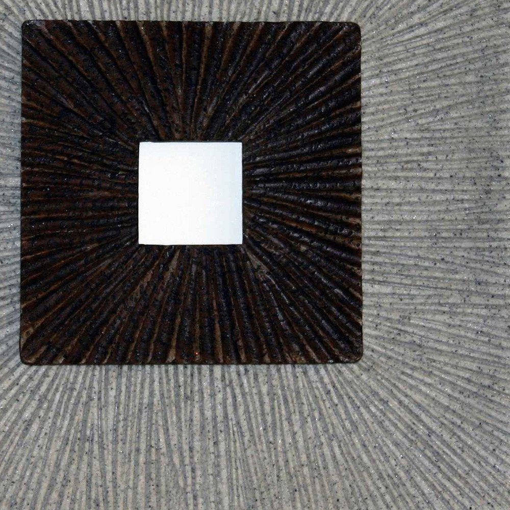 19" X 19" X 2.5" Modern Brown And Gray Ribbed Square Wall Art — view 4