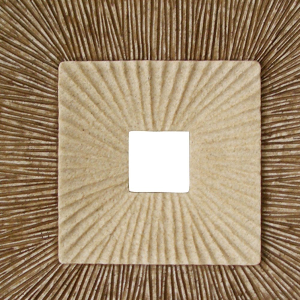 Set of Two Brown Abstract Geometric Sandstone Square Hanging Wall Decor — view 5