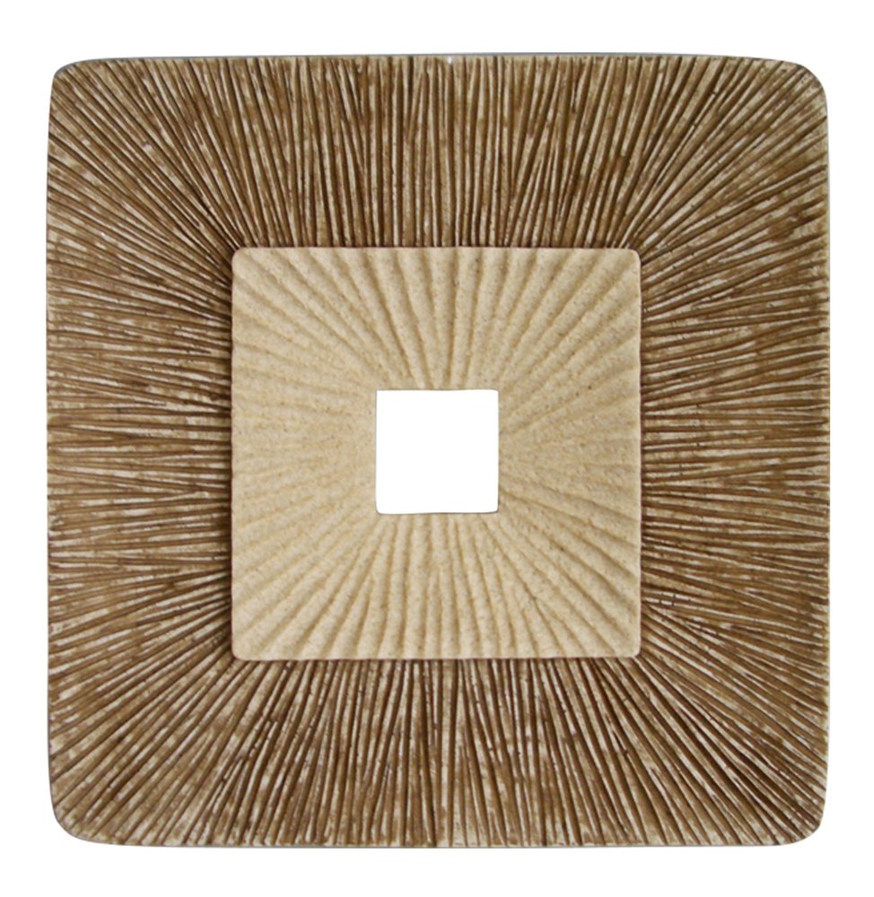 19" X 19" Brown Geometric Sandstone Square Hanging Wall Decor — view 3