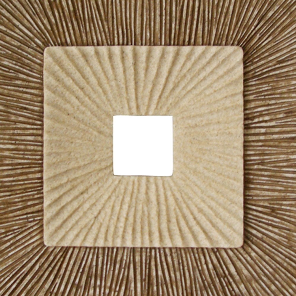 26" X 26" X 2" Brown Concave Square Double Layer Ribbed  Wall Plaque — view 5
