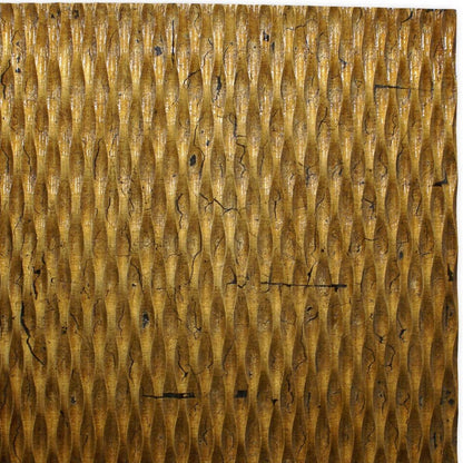 1 x 24 x 24 Gold Metallic Ridge - Wall Art Wood Wall Art HomeRoots