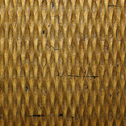 1 x 24 x 24 Gold Metallic Ridge - Wall Art Wood Wall Art HomeRoots