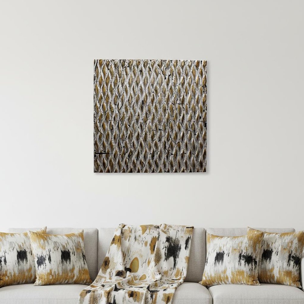 36" X 36" Bronze Square Abstract Hanging Dimensional Sculpture HomeRoots