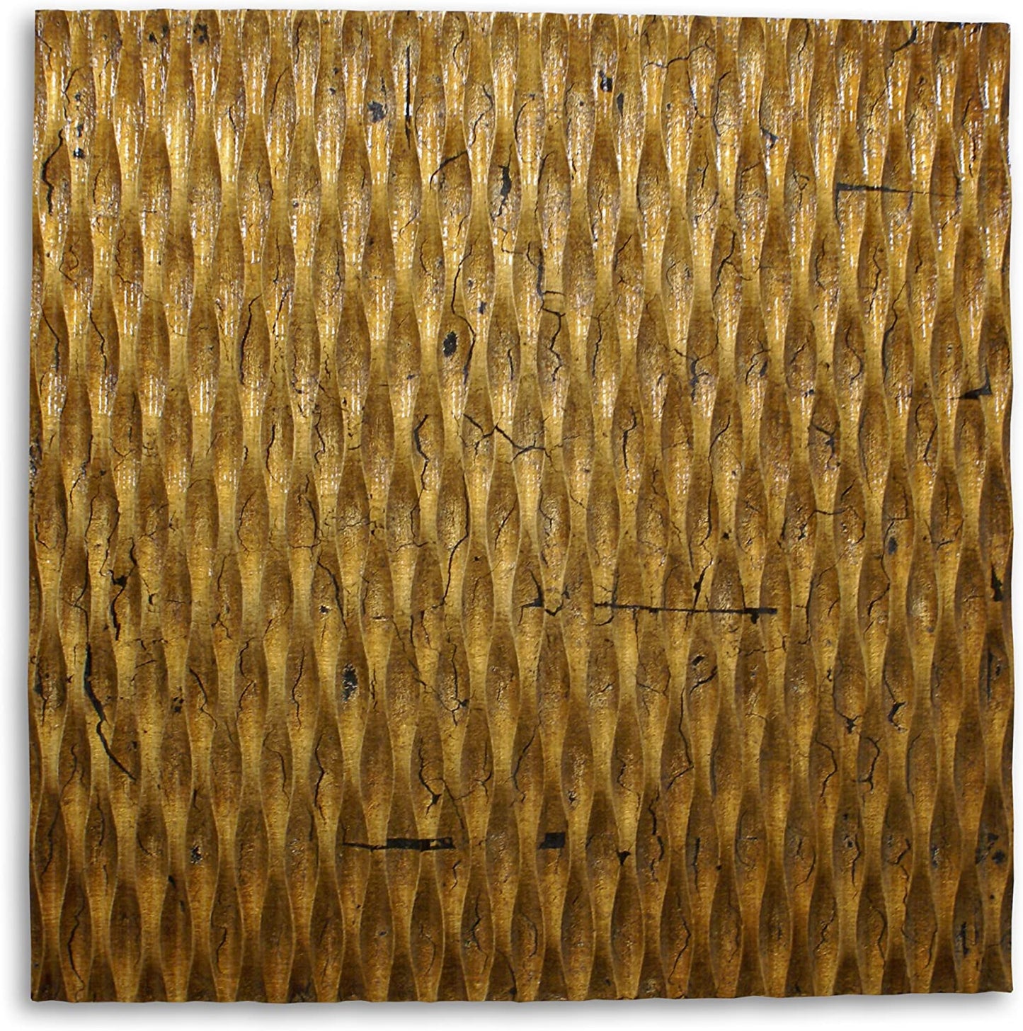 36" X 36" Bronze Square Abstract Hanging Dimensional Sculpture HomeRoots