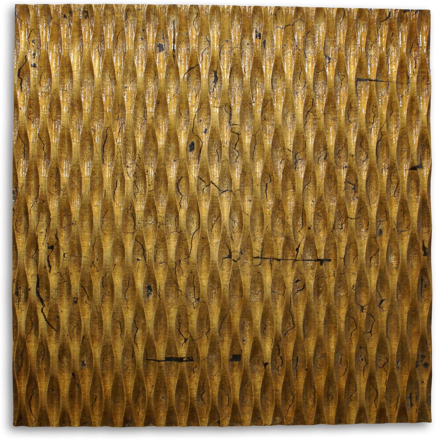 36" X 36" Bronze Square Abstract Hanging Dimensional Sculpture HomeRoots