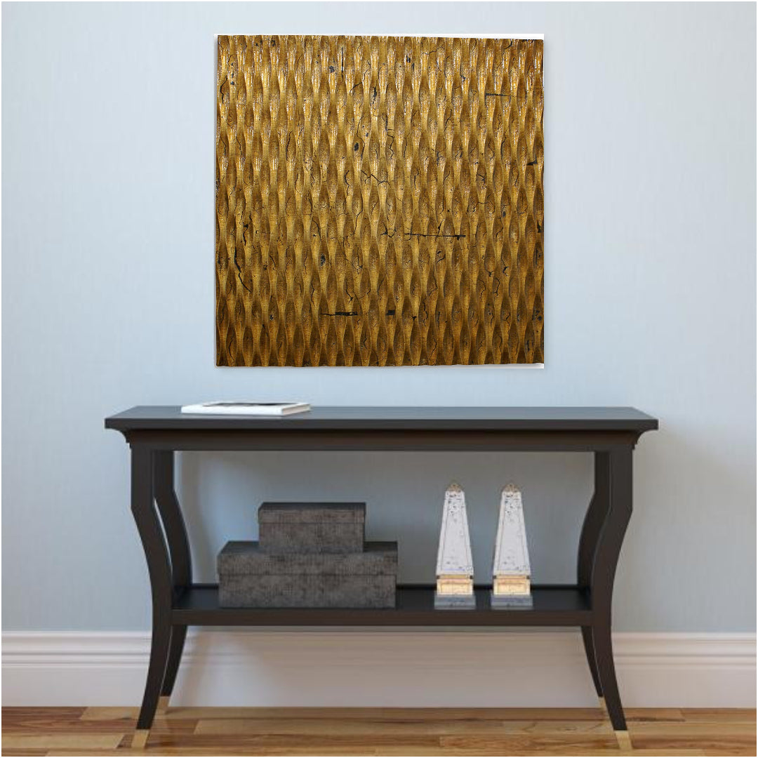 36" X 36" Bronze Square Abstract Hanging Dimensional Sculpture HomeRoots