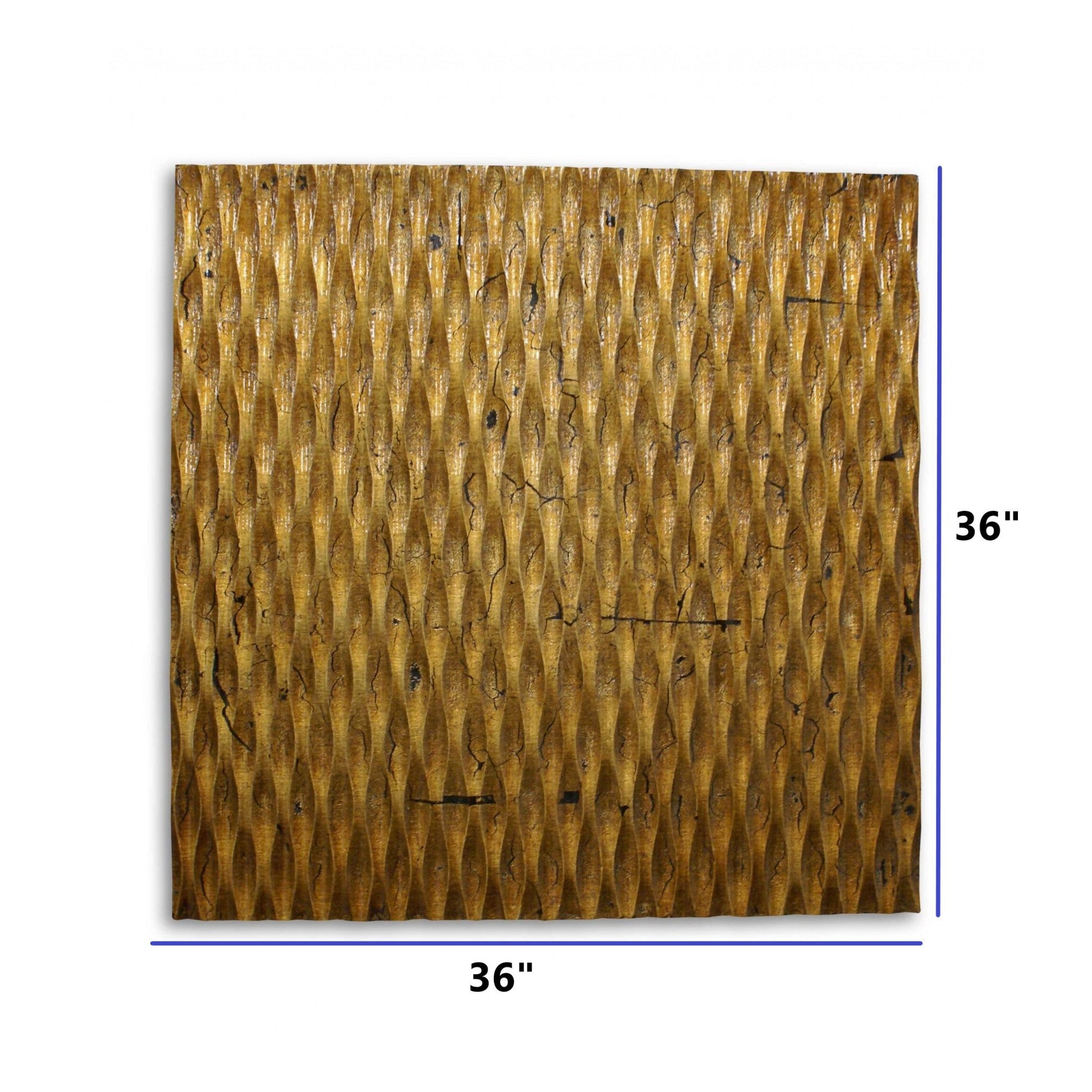 36" X 36" Bronze Square Abstract Hanging Dimensional Sculpture HomeRoots