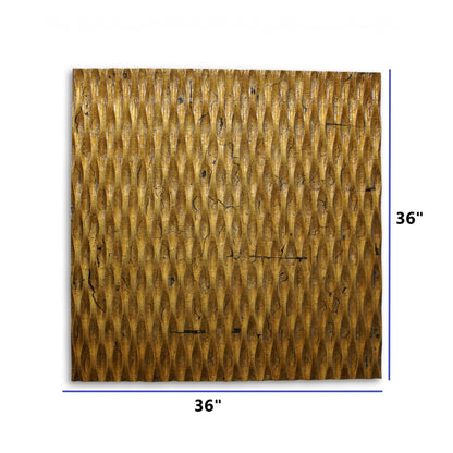 36" X 36" Bronze Square Abstract Hanging Dimensional Sculpture HomeRoots