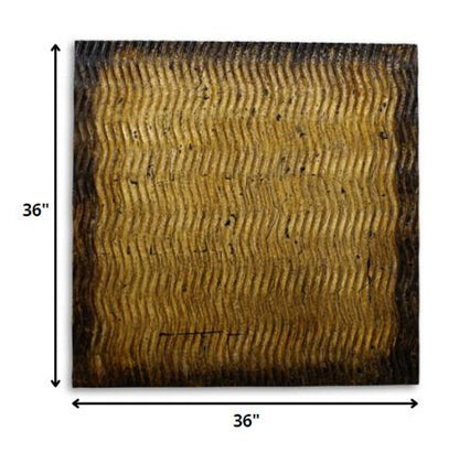 36" X 36" Bronze Square Abstract Hanging Dimensional Sculpture HomeRoots