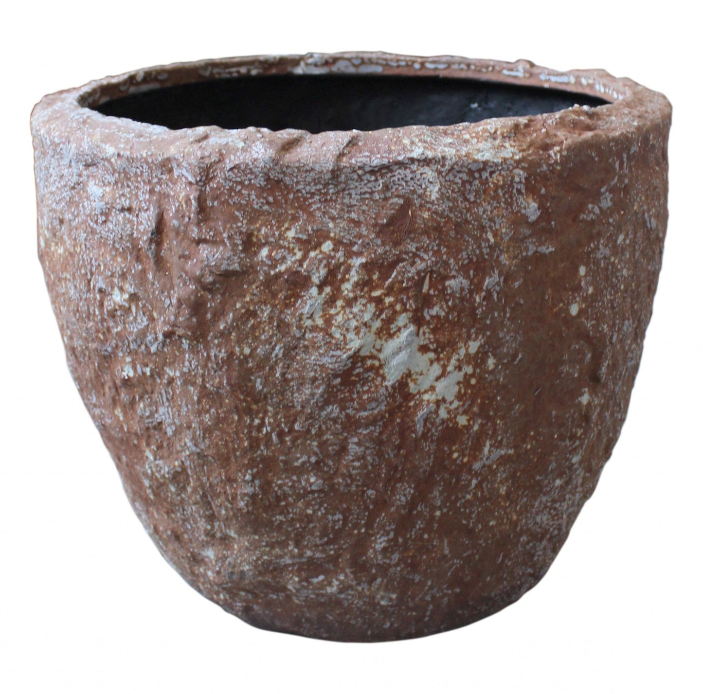 Set of Three 21" Brown Stone Indoor Outdoor Round Pot Planter HomeRoots