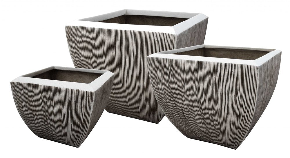 Large Distressed And Ribbed Flower Pot Planter HomeRoots