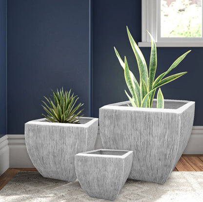 Large Distressed And Ribbed Flower Pot Planter HomeRoots