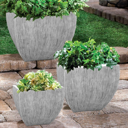 Large Distressed And Ribbed Flower Pot Planter HomeRoots