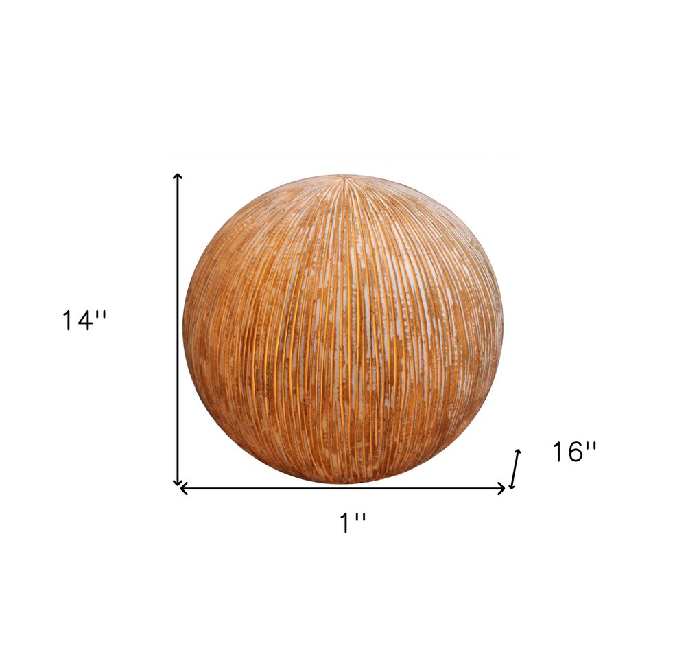 1 X 16 X 14 Sandstone Ribbed Finish Outdoor Light - Ball HomeRoots