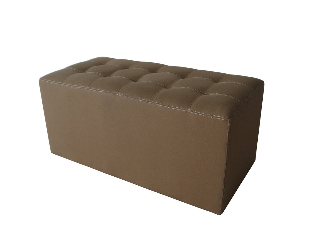 15" Tan Upholstered Faux Leather Bench HomeRoots