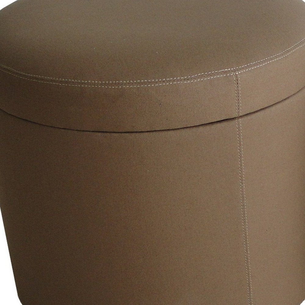 1" Tan Faux Leather Round Storage HomeRoots