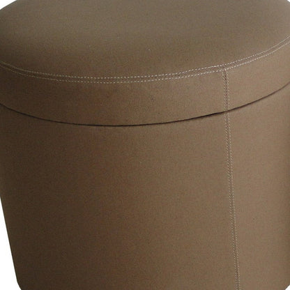1" Tan Faux Leather Round Storage HomeRoots